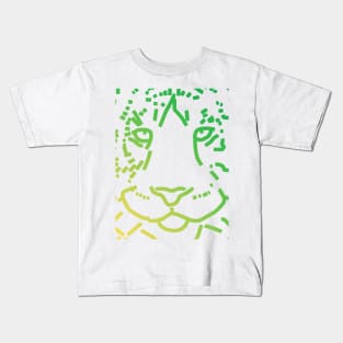 Green Tiger Face Kids T-Shirt